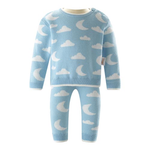 Shop Rachel Riley Cloud & Moon Knit Sweater & Leggings Set