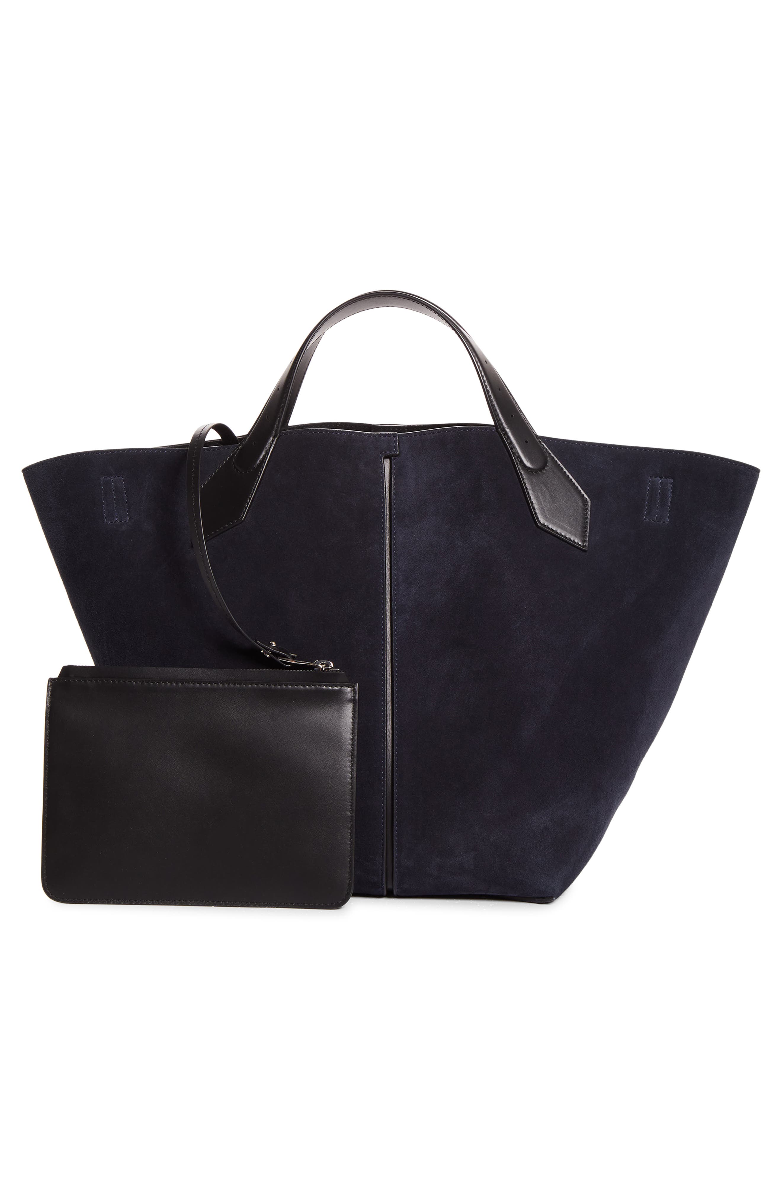 Large Chelsea Suede Tote, Alternate, color, DARK NAVY