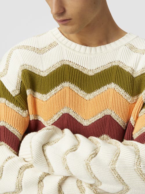 Missoni Patterned-jacquard Jumper In White & Orange