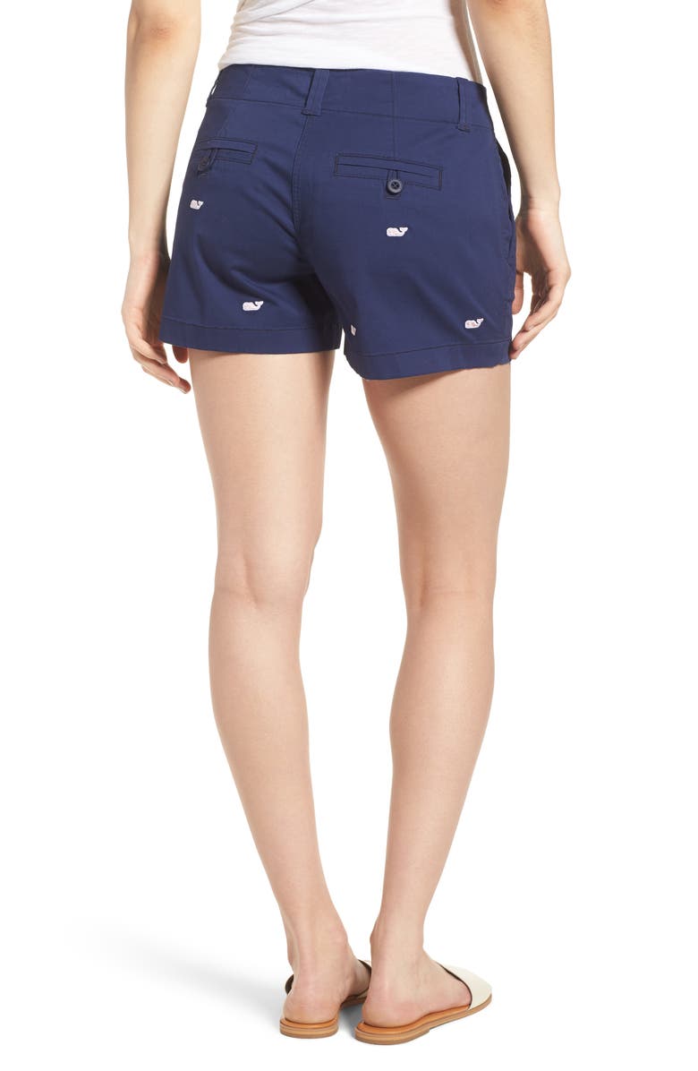 vineyard vines Whale Embroidered Chino Shorts, Alternate, color,