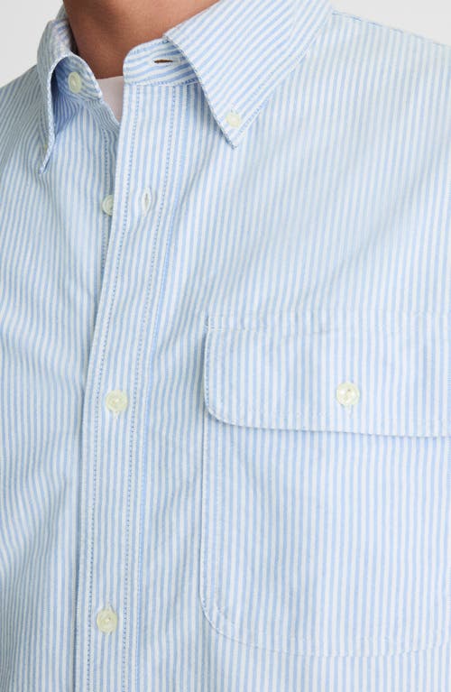 Madewell Oxford Stripe Button-down Work Shirt In Blue
