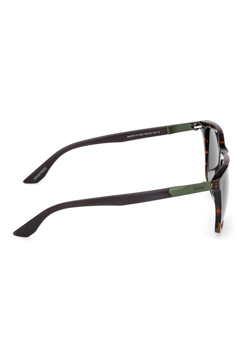 56mm Sunglasses, Alternate, color, DARK HAVANA / GREEN