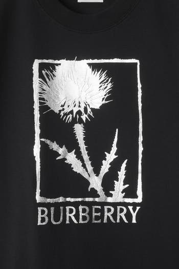 【関税込み】Burberry ブラック Thistle Logo Tシャツ Black Thistle Logo T-Shirt by Burberry on Sale