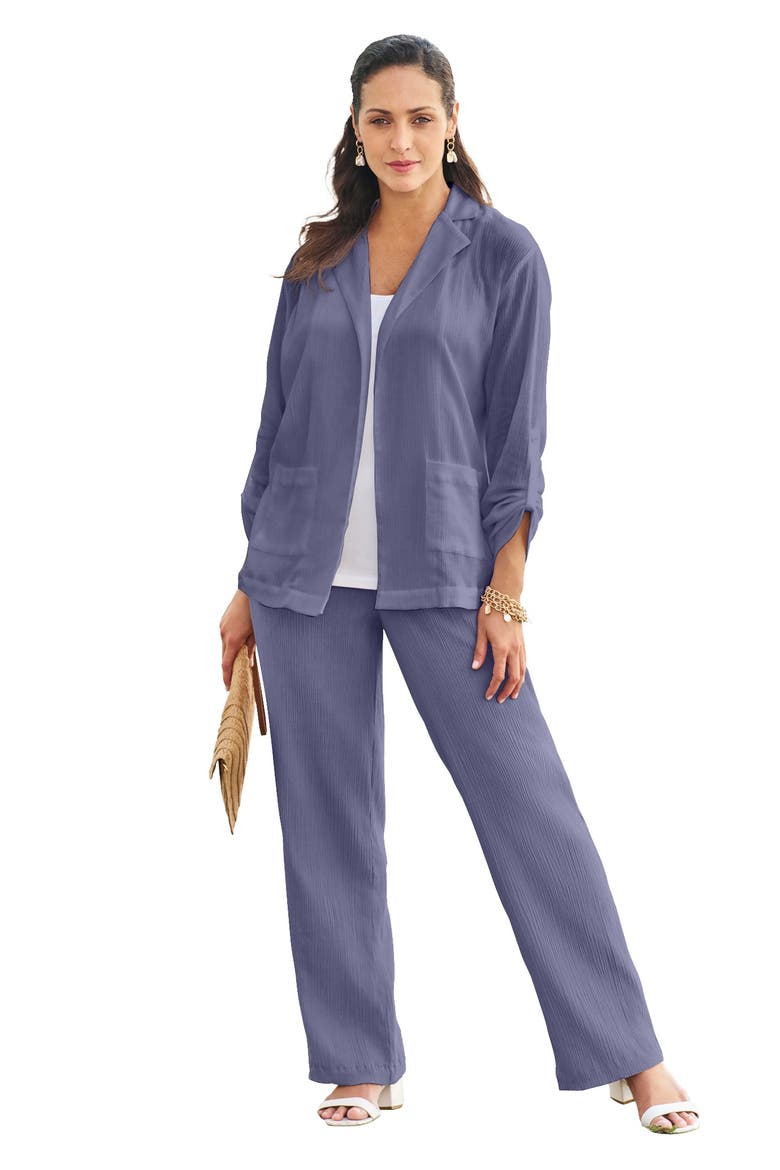Gauze Blazer, Main, color, DEEP DUSK