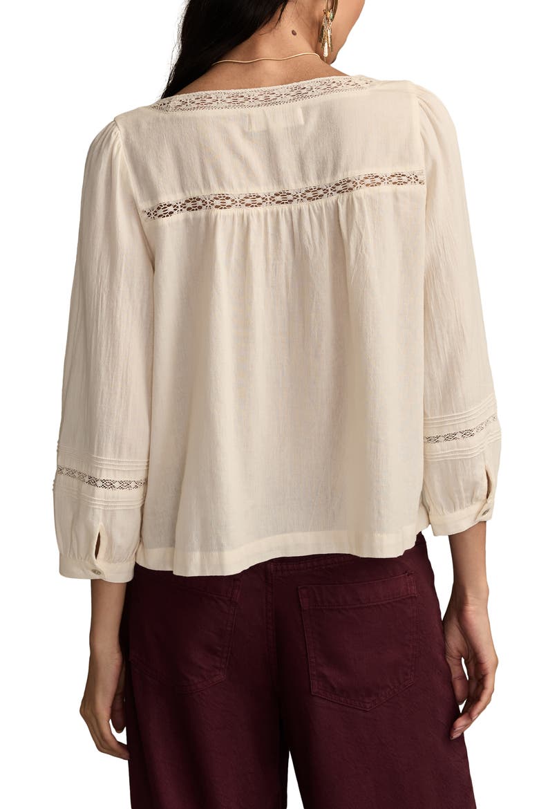 Lace Detail Cotton Top, Alternate, color, WHISPER WHITE