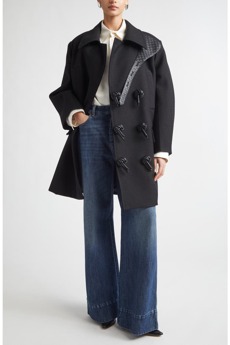Mohair Blend Gabardine Peacoat, Alternate, color, 1010 DOUBLE BLACK