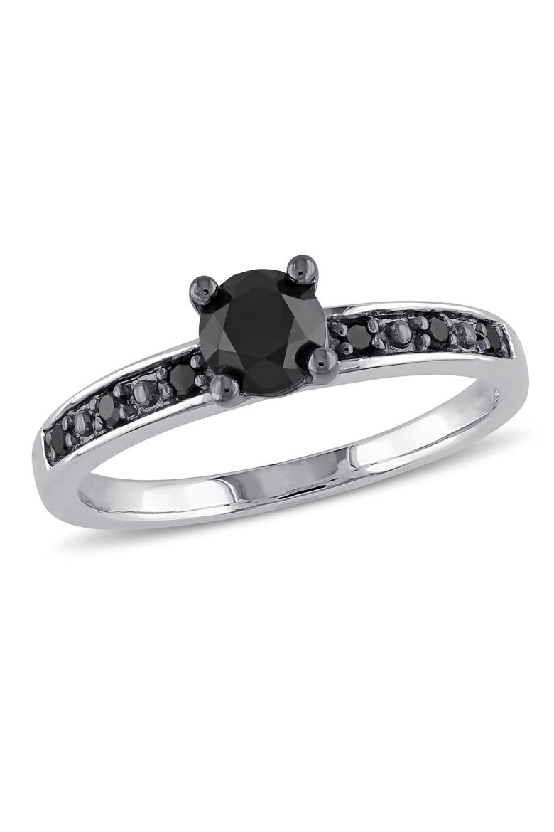 Black Diamond Engagement Ring Sterling Silver, Main, color, Diamond