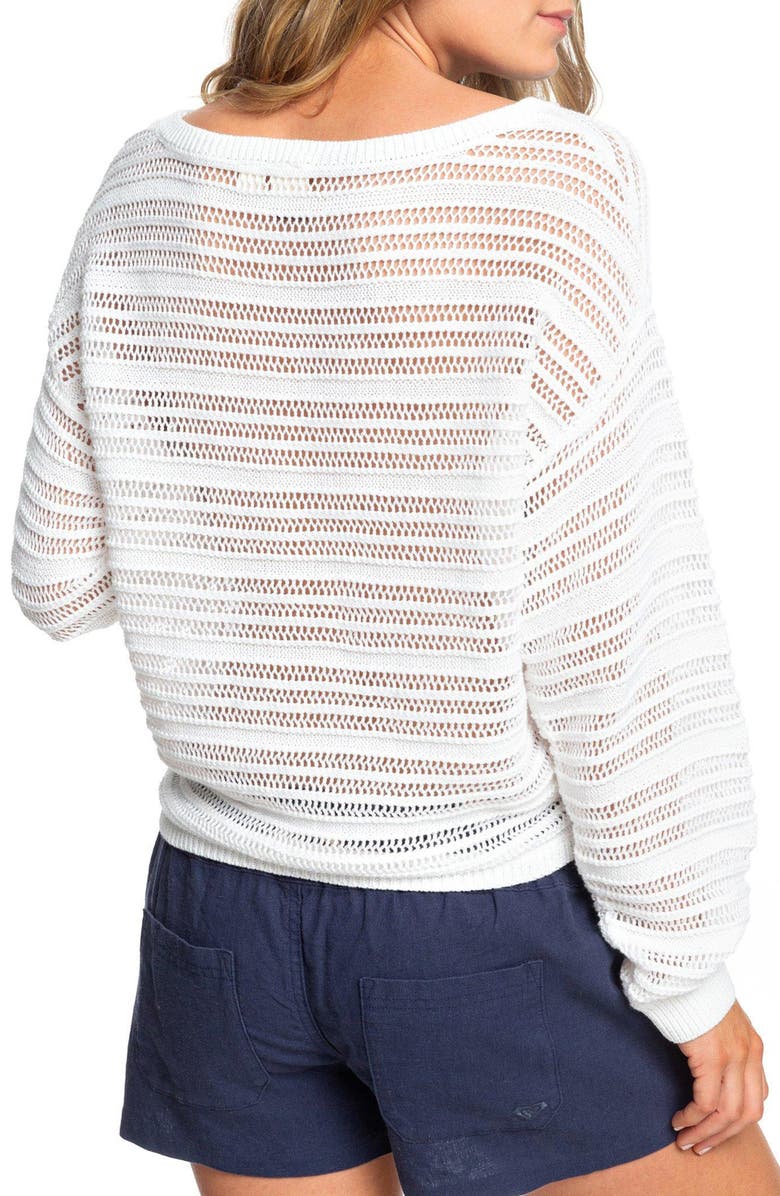Roxy Sweet Amore Open Stripe Sweater, Alternate, color, 