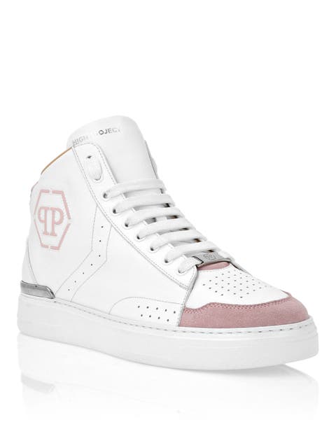 Leather Mid-Top Sneakers Hexagon Unisex