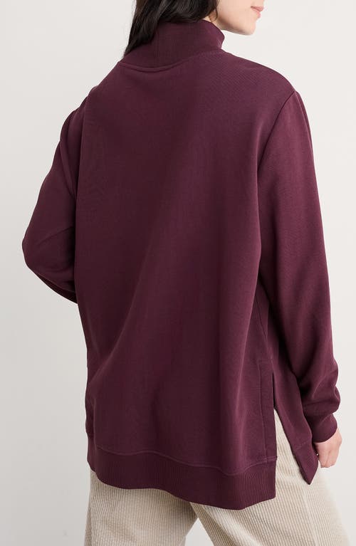 Seasalt Cornwall Bremble Mock Neck Tunic Top In Burgundy