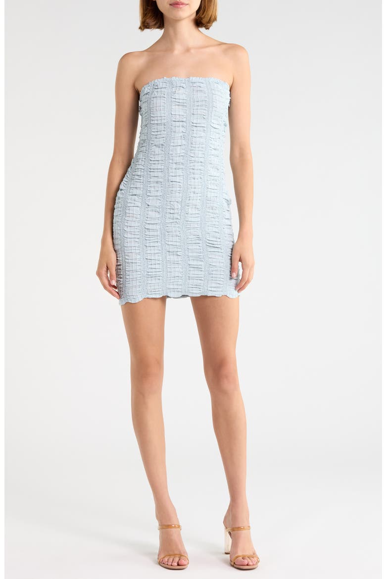 Aquiella Strapless Minidress, Main, color, BLUE