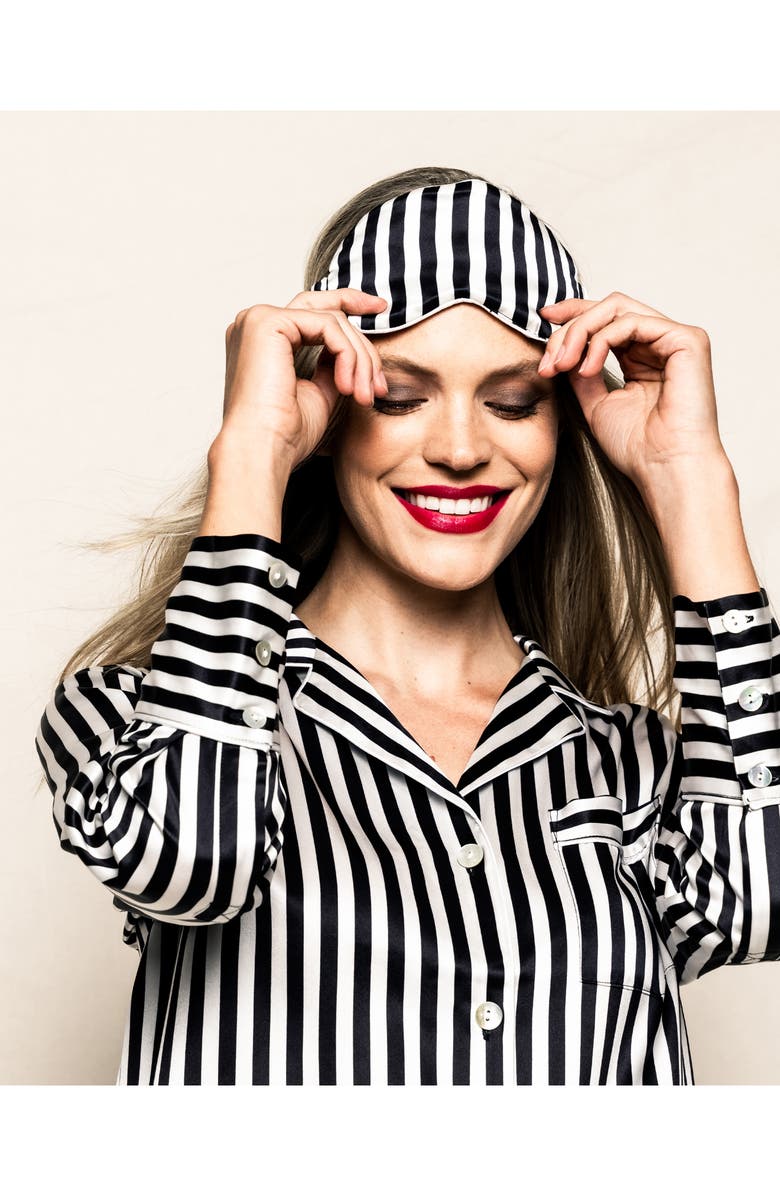 Petite Plume Bengal Stripe Silk Sleep Mask, Alternate, color, 