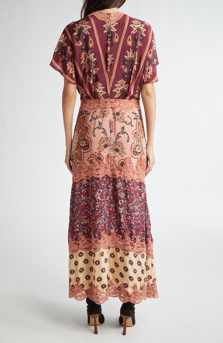 FARM Rio Glam Tapestry Lace Trim Maxi Dress, Alternate, color,