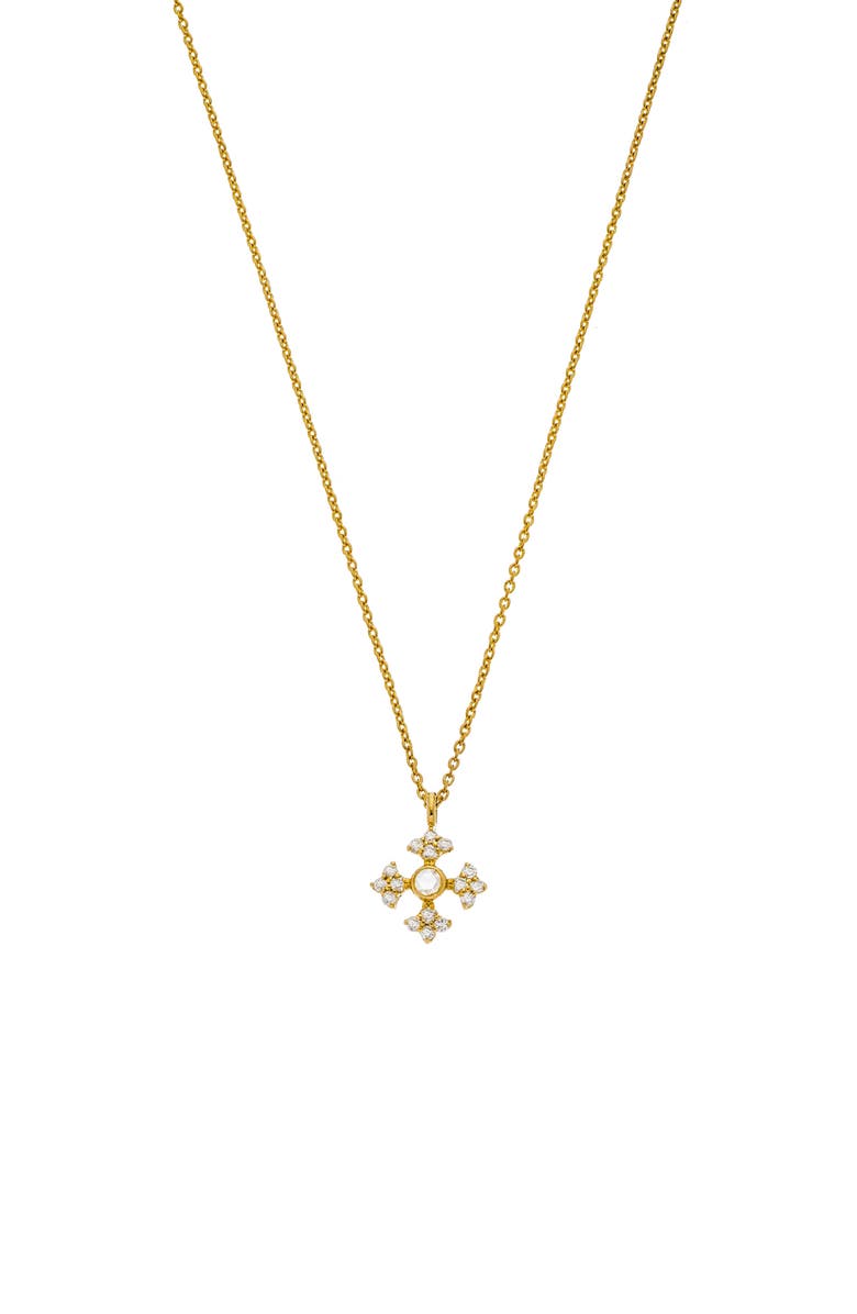 Sethi Couture Arya Diamond Cross Pendant Necklace, Main, color, Yellow Gold