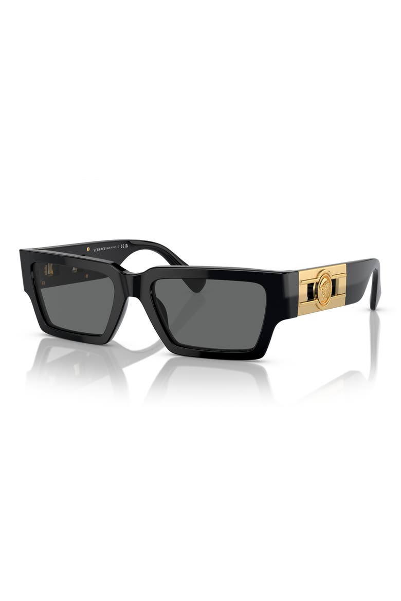 54mm Irregular Sunglasses, Alternate, color, BLACK
