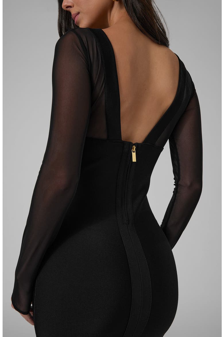 Selin Mesh Yoke Bandage Minidress, Alternate, color, JBLACK-BLACK