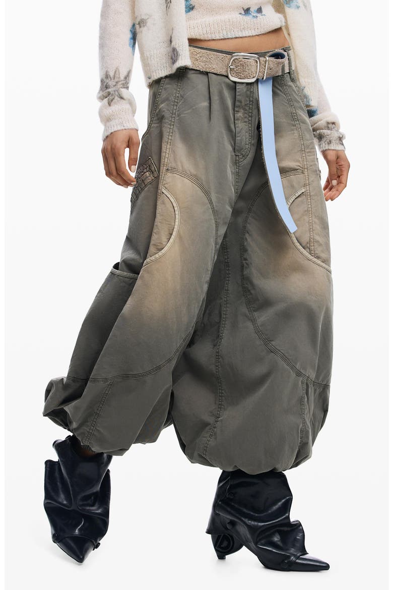 Barrel Leg Pants, Main, color, LIGHT GREEN