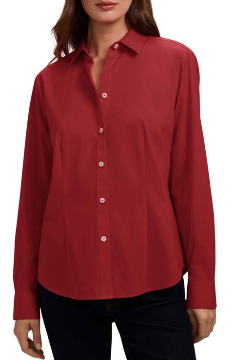 June Stretch Cotton Blend Button-Up Shirt