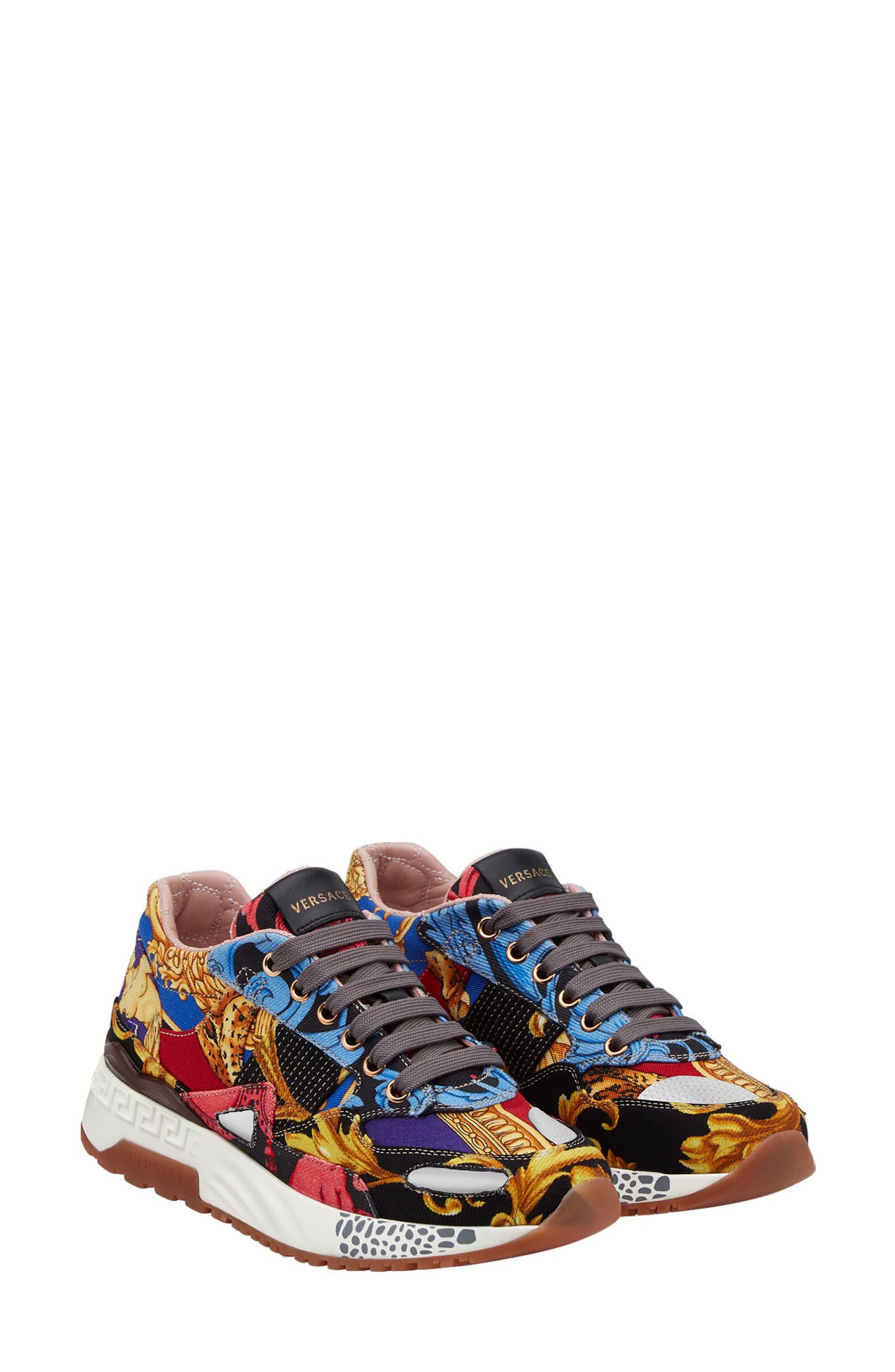 Versace Multi Print Sneaker, Main, color, 