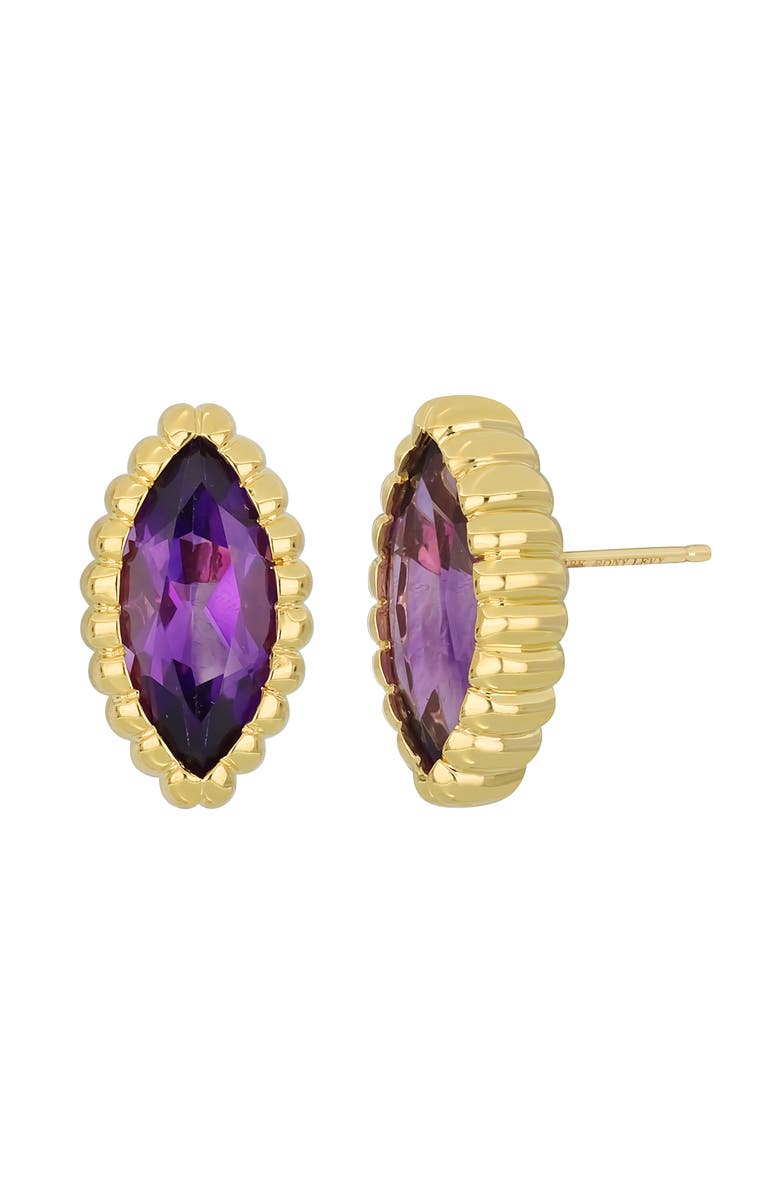 Bony Levy El Mar 18K Yellow Gold Marquise Amethyst Stud Earrings, Main, color, 18K Yellow Gold