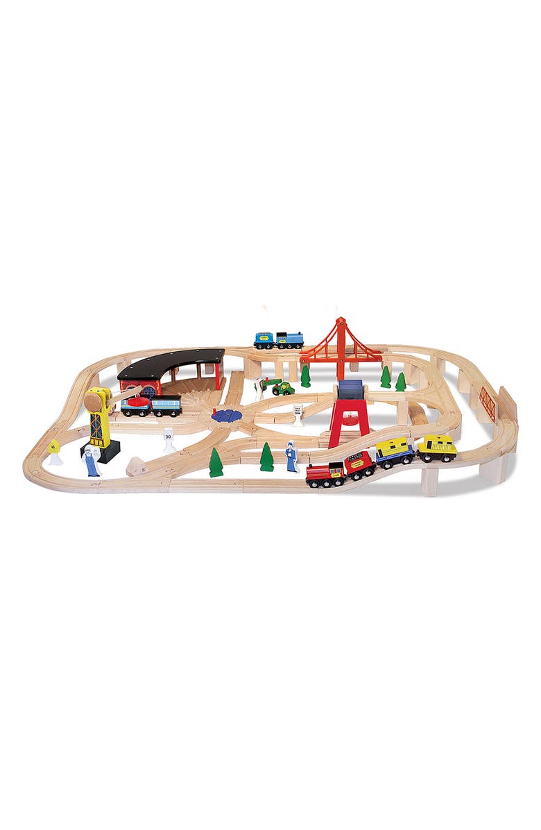Melissa & Doug 132-Piece Wooden Railway Set, Alternate, color, Wooden Railway Set