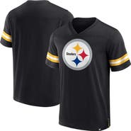 FANATICS Men's Fanatics Branded  Black Pittsburgh Steelers Jersey Tackle V-Neck T-Shirt