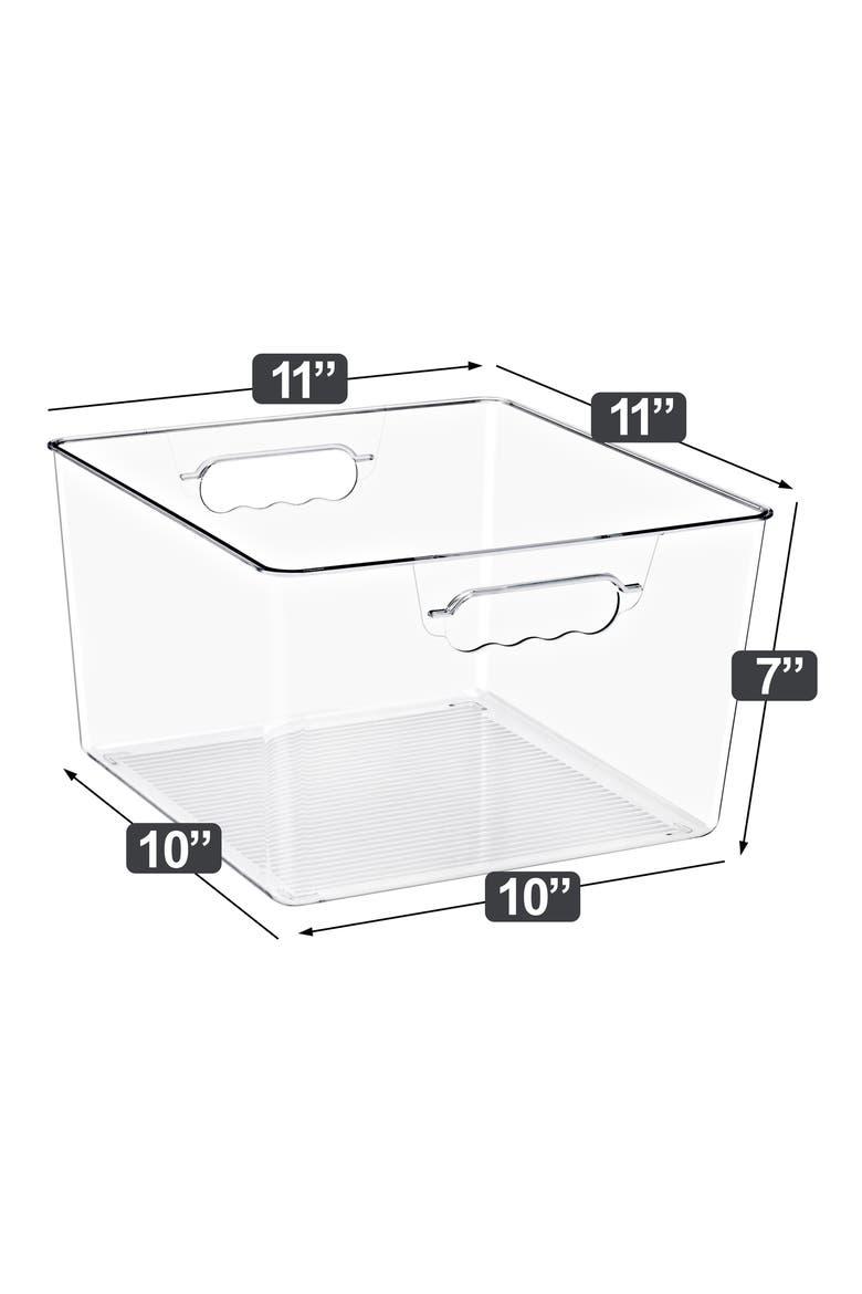 Set of 4 Large Square Stackable Storage Bins, Alternate, color, NO COLOR