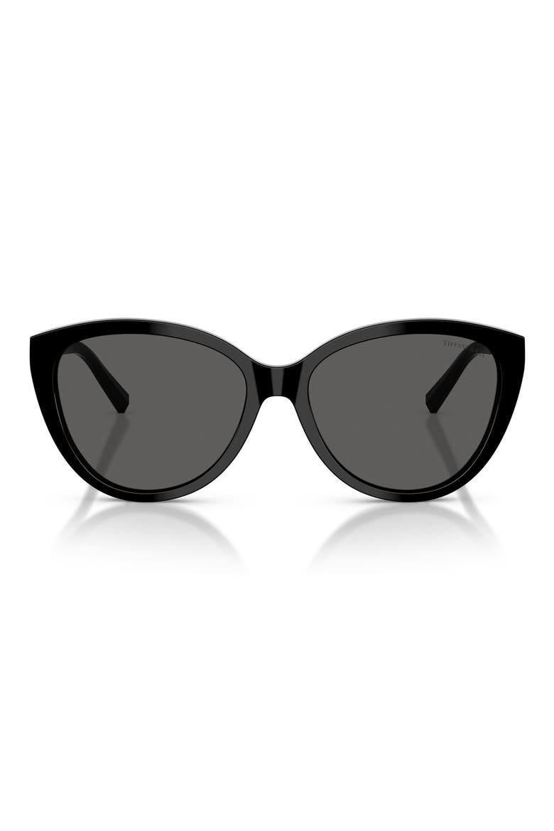 56mm Cat Eye Sunglasses, Main, color, BLACK / DARK GREY