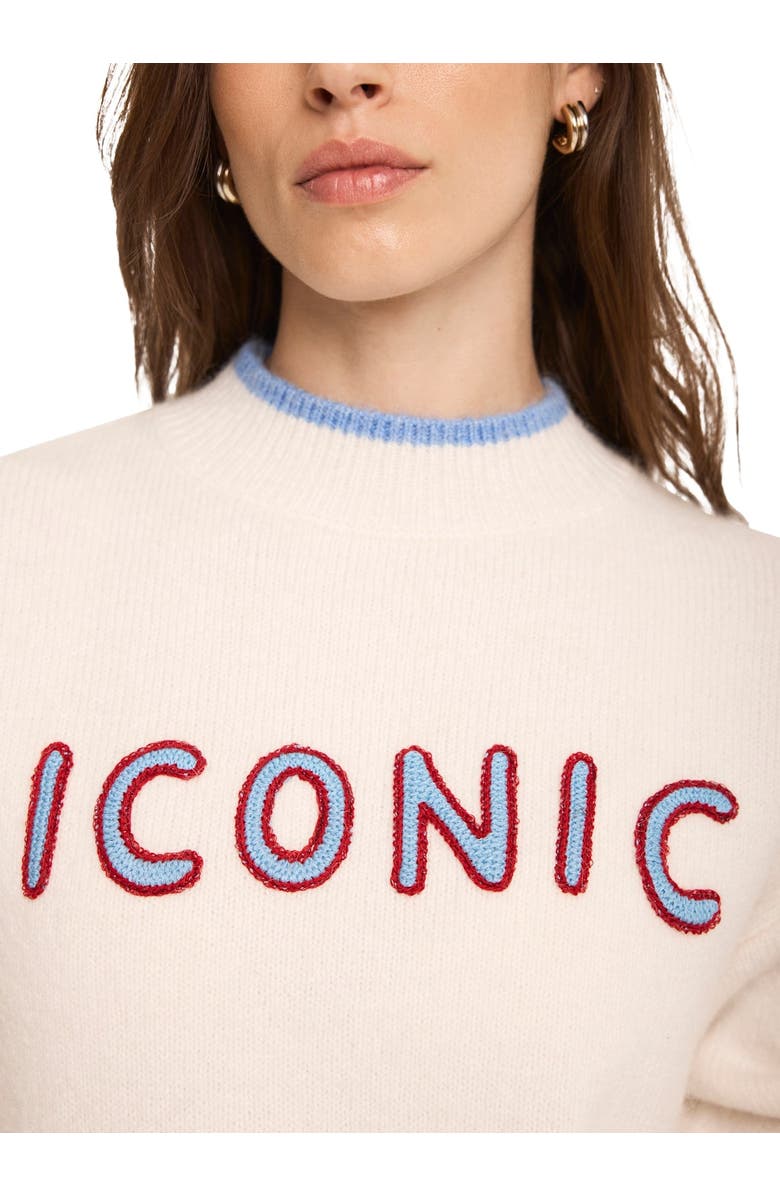 MINT VELVET Iconic Embroidered Knit  Sweater, Alternate, color, Cream