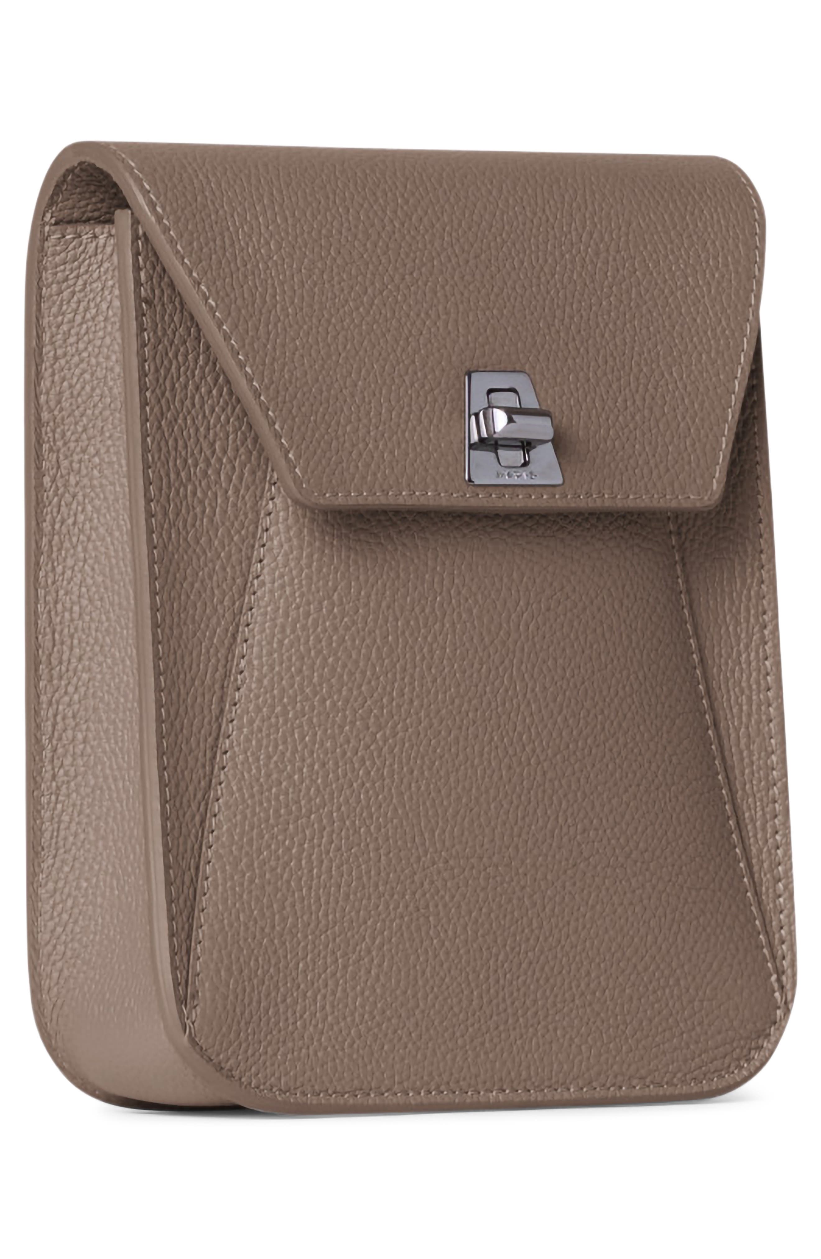 Akris Mini Anouk Leather Crossbody Bag, Alternate, color, Taupe
