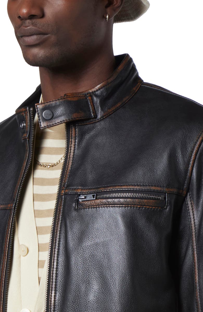 Andrew Marc Caruso Leather Racer Jacket, Alternate, color,
