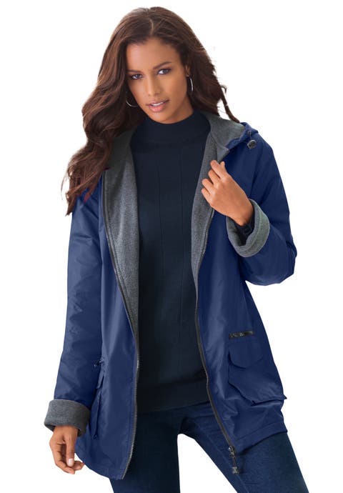 Plus Size Hooded Nylon Jacket (Plus)