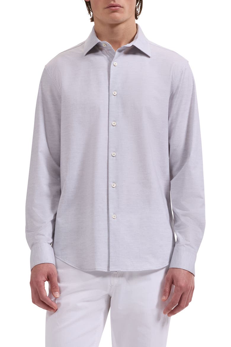 James OoohCotton® Space Dye Button-Up Shirt, Main, color, PLATINUM