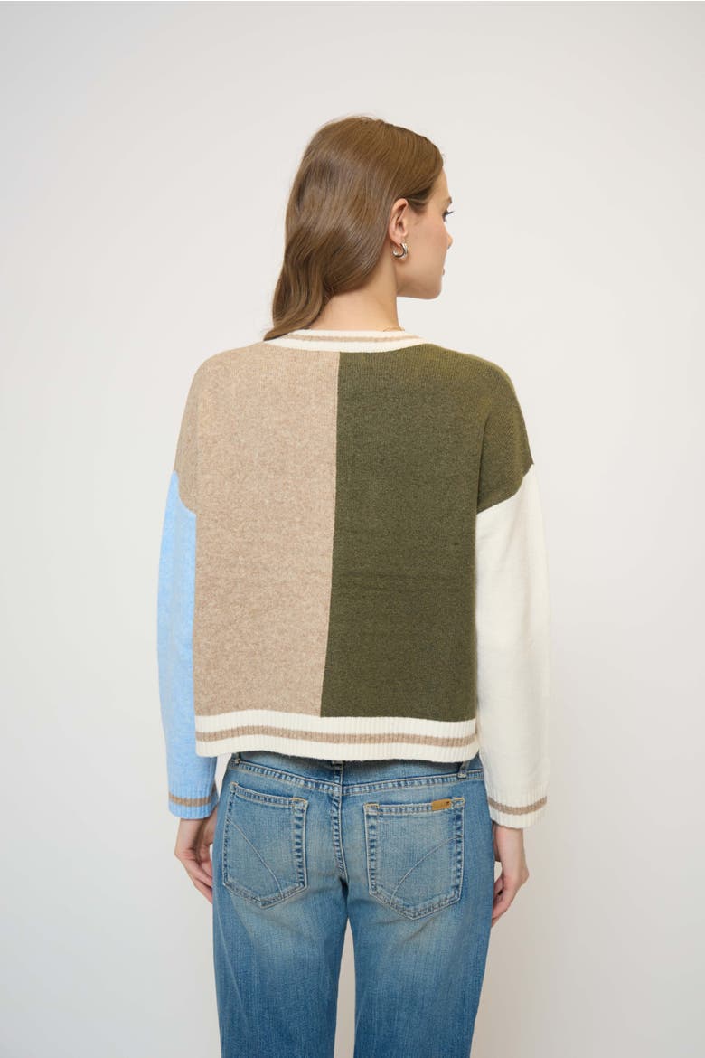 Wyatt Robbie Blocked Cardi, Alternate, color, Multi