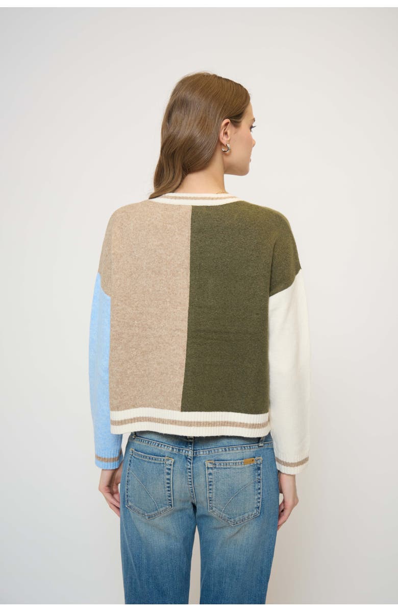 Central Park West Wyatt Robbie Blocked Cardi, Alternate, color, Multi