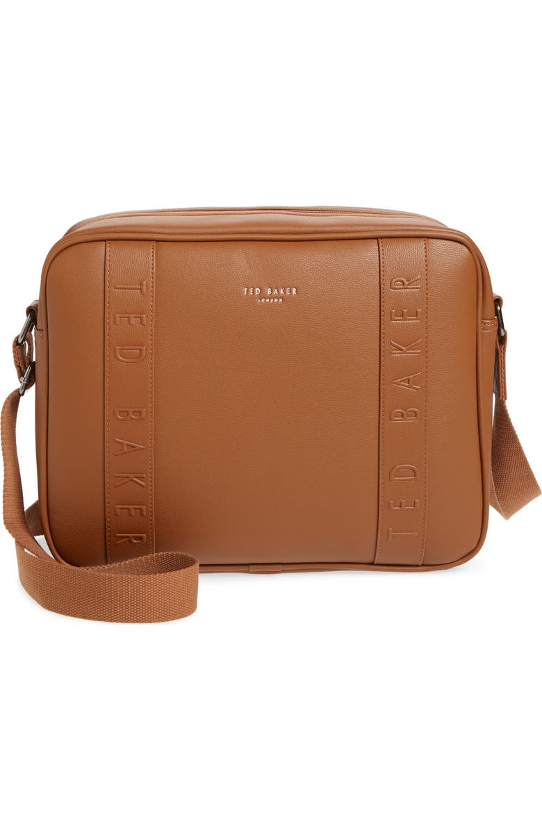 Ted Baker London Tabla Dispatch Faux Leather Messenger Bag, Main, color,