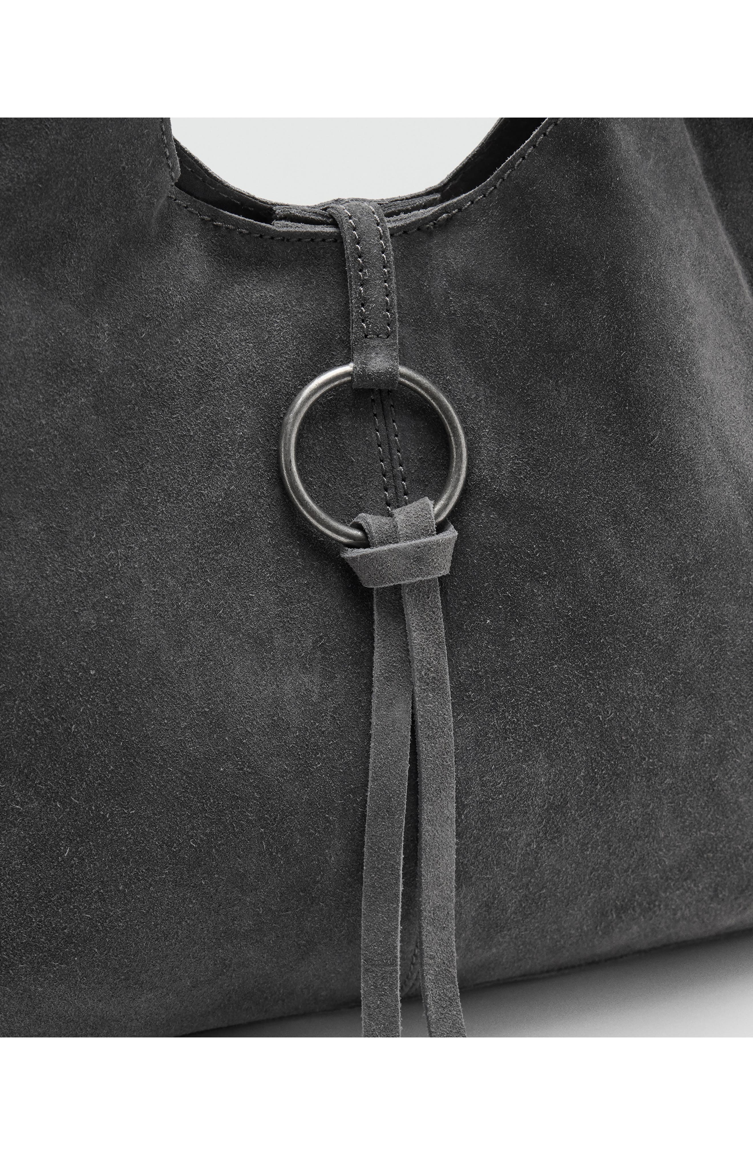 Suede Shoulder Bag, Alternate, color, GREY