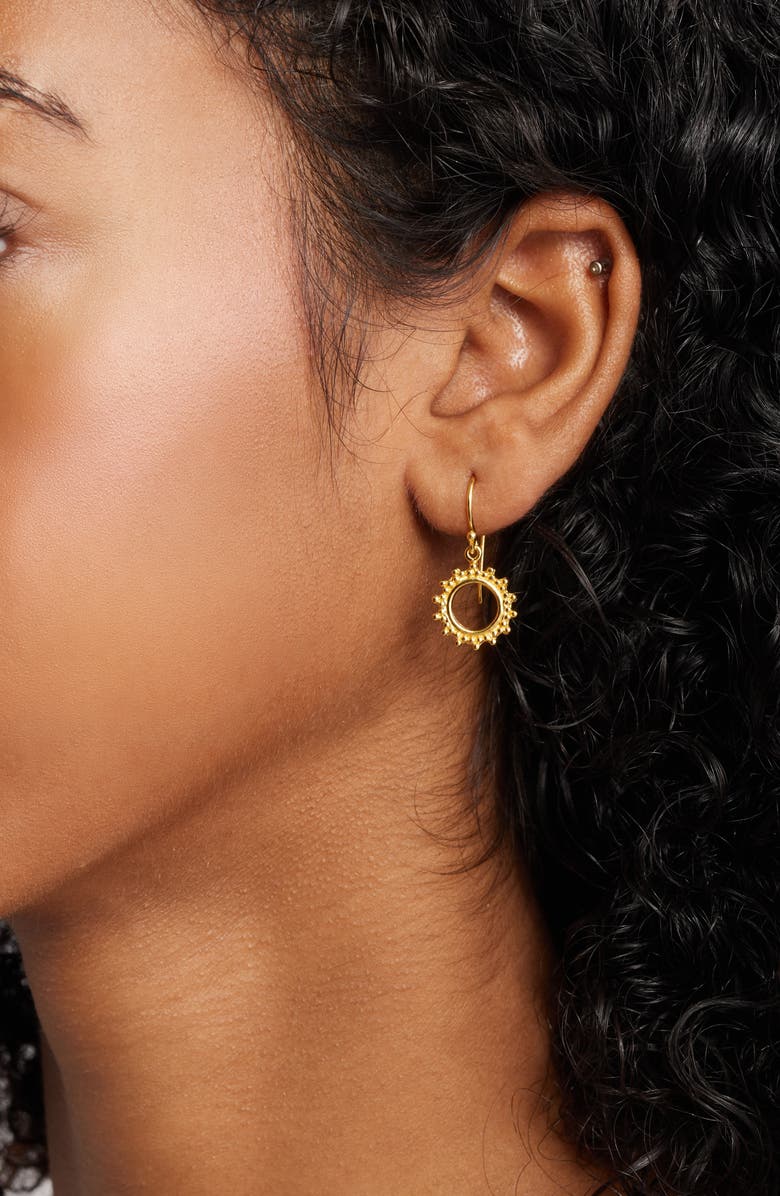 Kiara by Ki-Ele Mini Sol Hoop Earrings, Alternate, color, Gold
