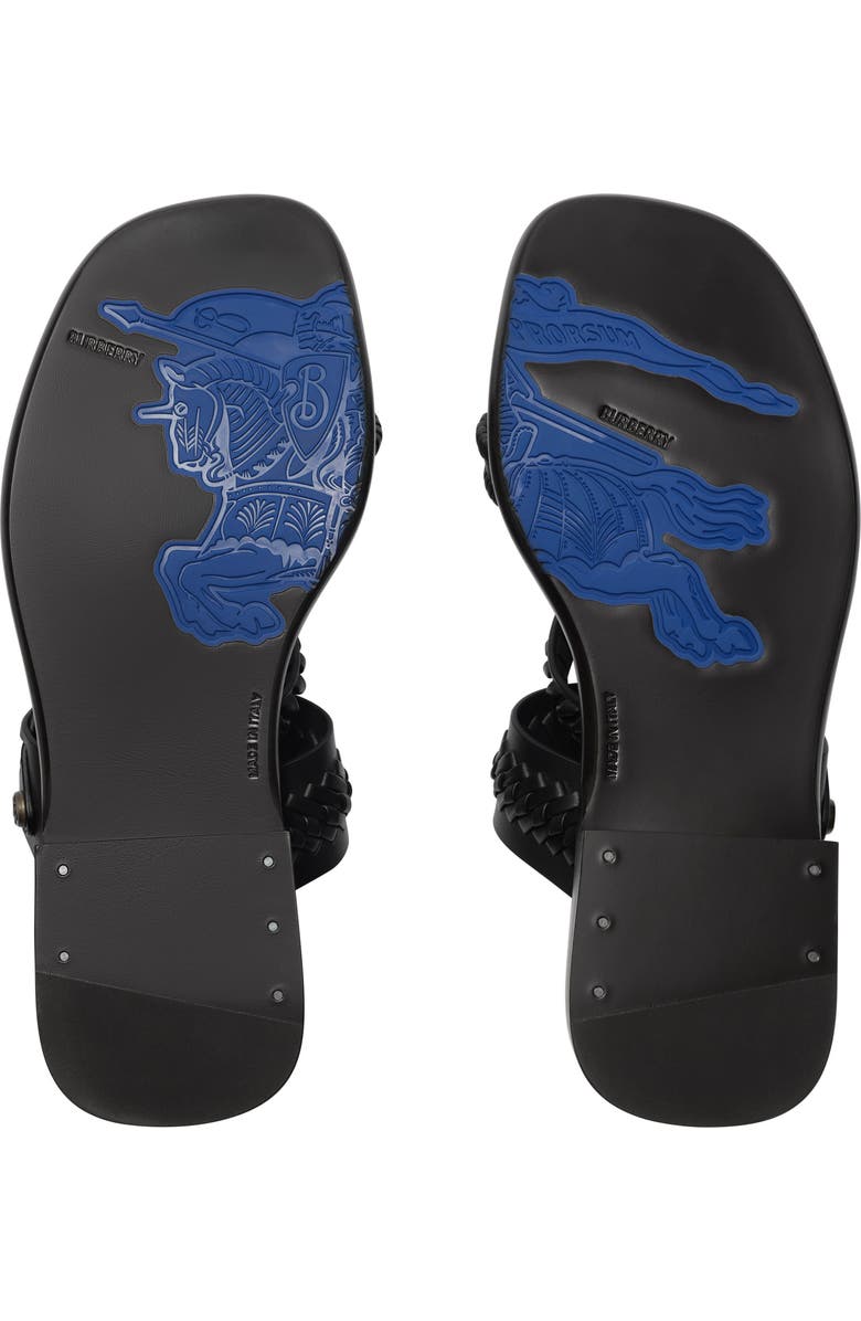 Burberry Leather Baez Sandals, Alternate, color, Black