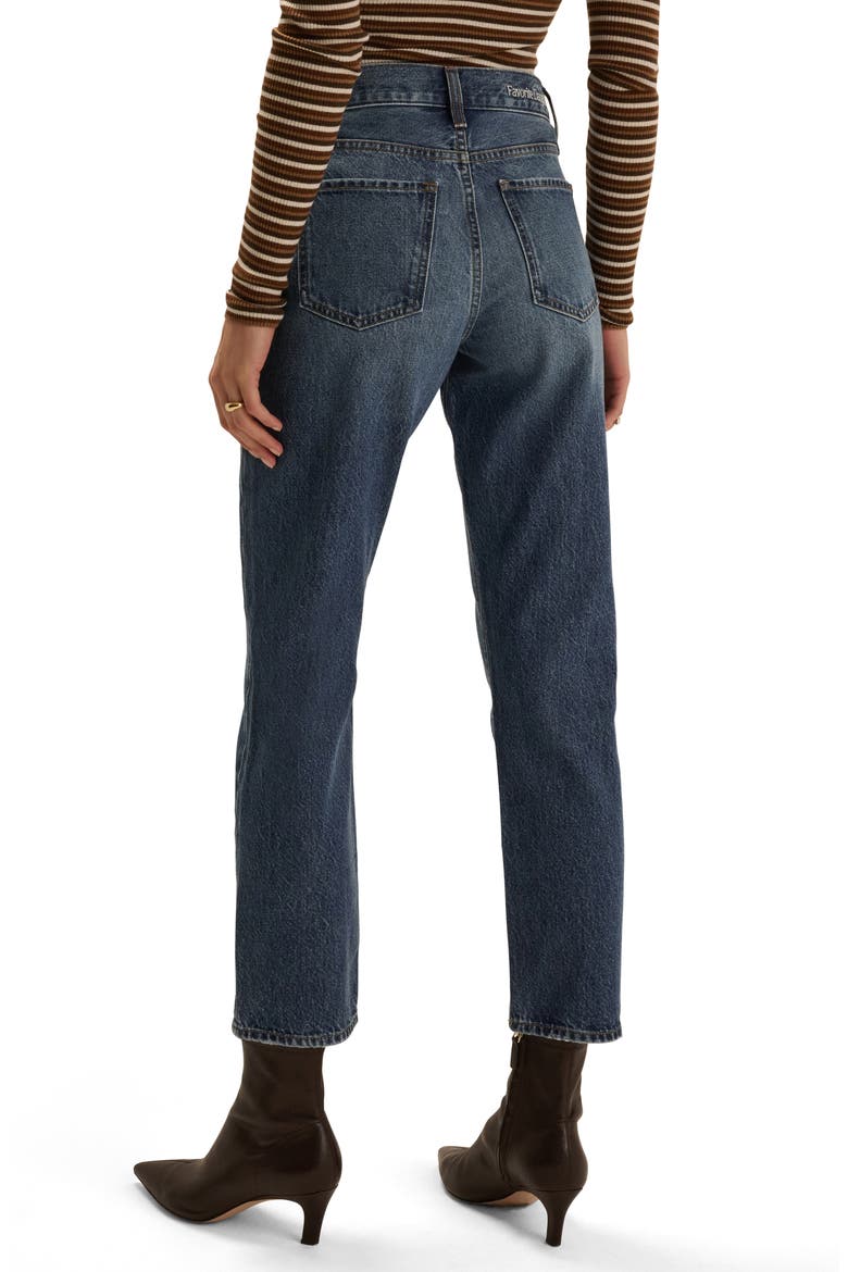 The Dot High Waist Ankle Straight Leg Jeans, Alternate, color, VINTAGE CAMPBELL