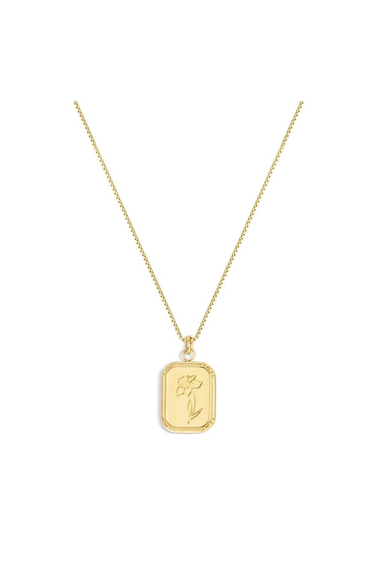 Set & Stones Audrey Birth Flower Necklace, Main, color, Gold / March