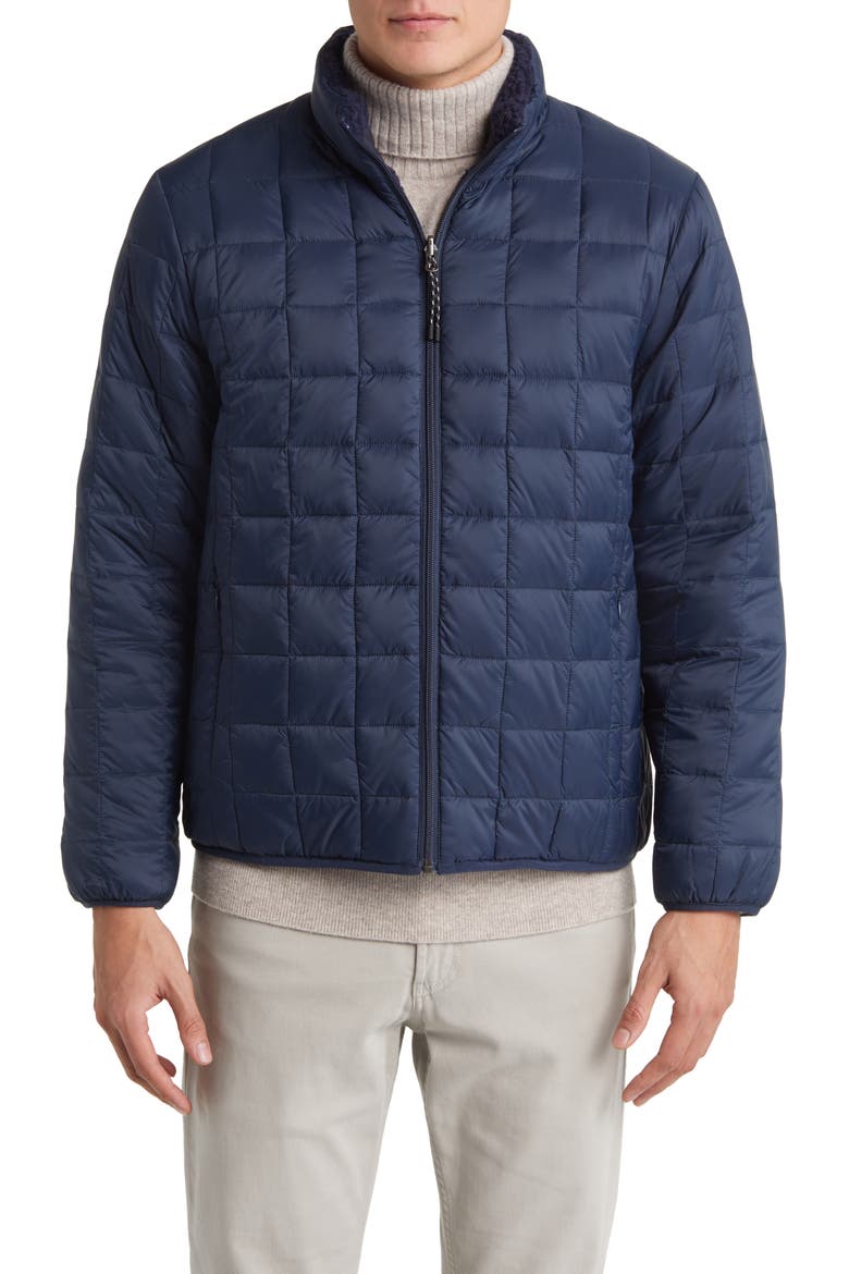 Reversible Fleece Down Jacket, Alternate, color, D.NAVY/NAVY