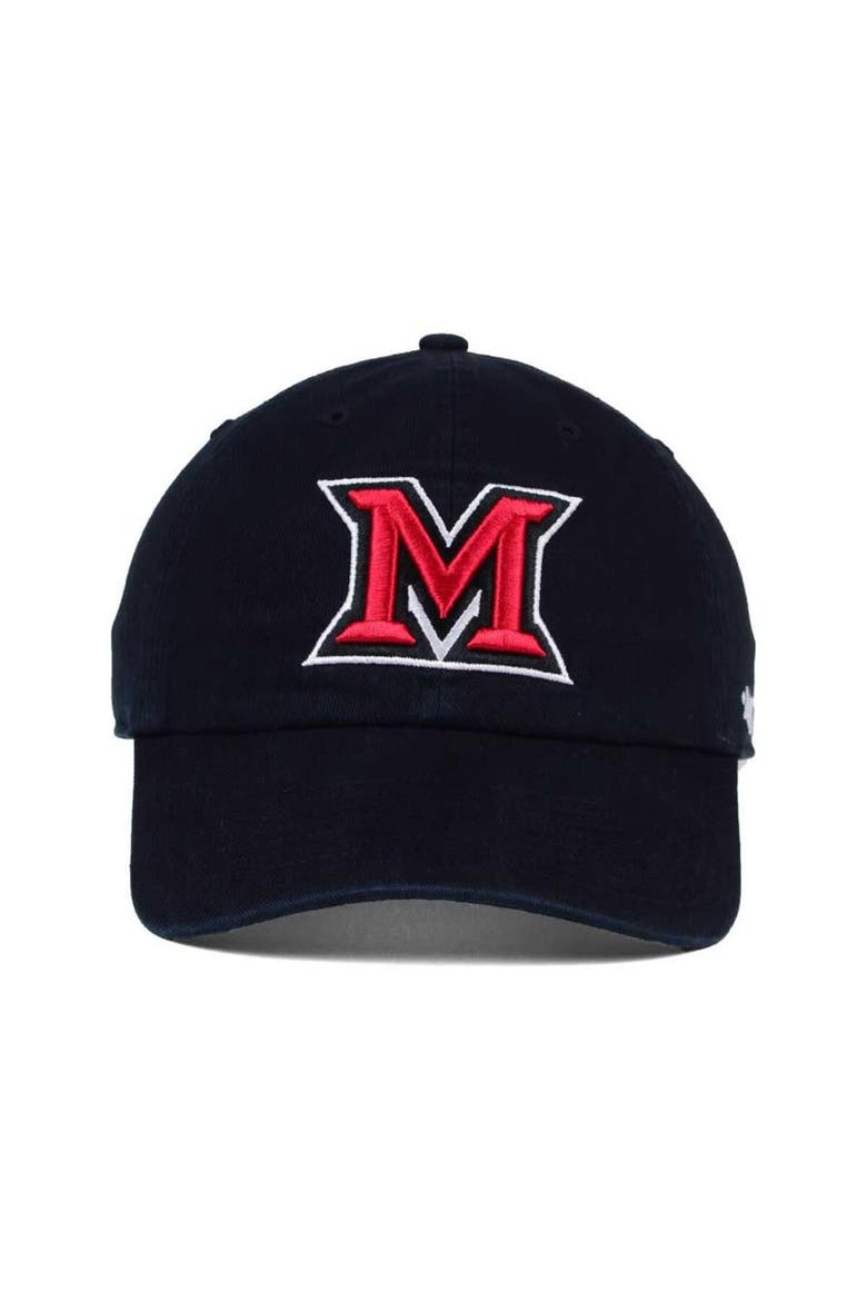 Men's '47 Black Miami University RedHawks Vintage Clean Up Adjustable Hat, Alternate, color, Black