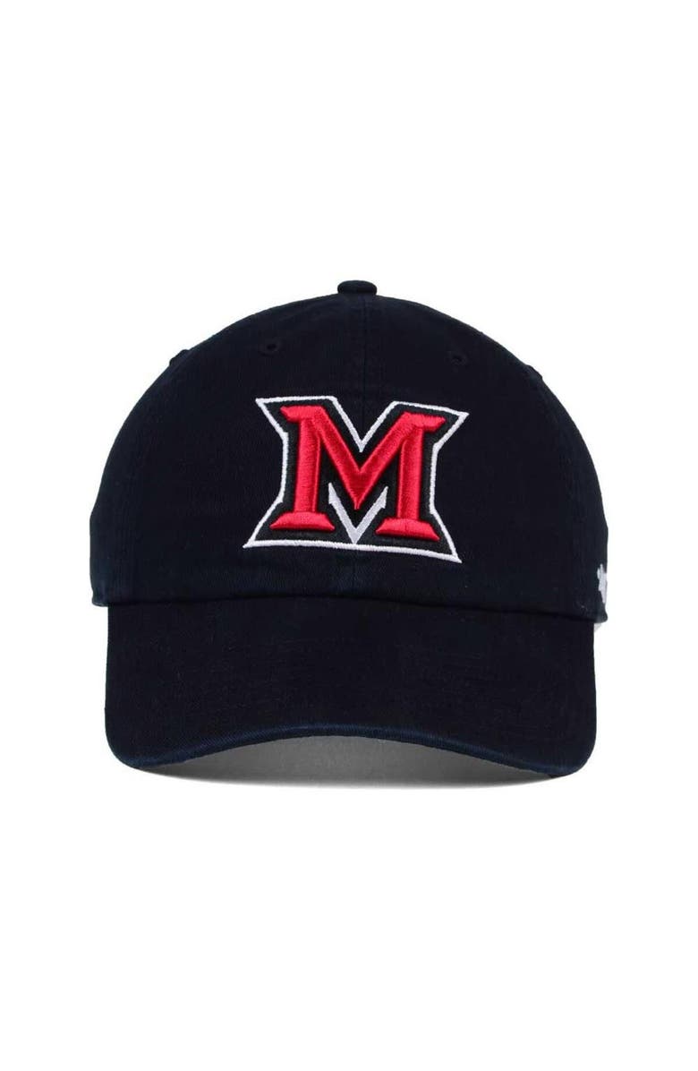 '47 Men's '47 Black Miami University RedHawks Vintage Clean Up Adjustable Hat, Alternate, color,