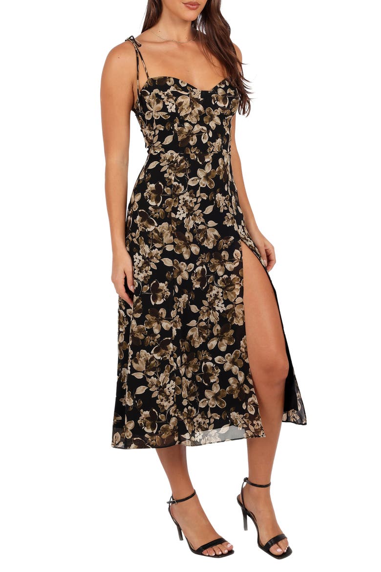 Arycia Midi Dress, Alternate, color, BLACK FLORAL