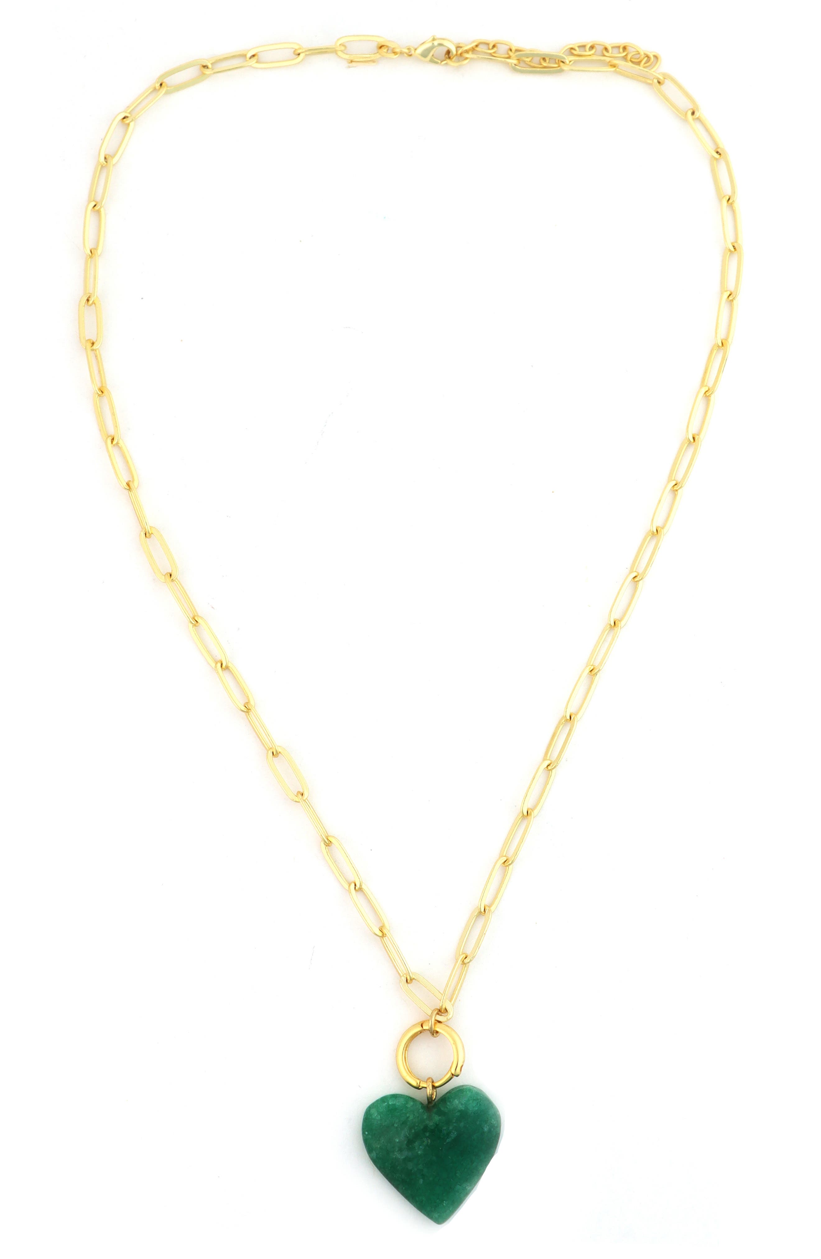 Panacea Heart Stone Pendant Necklace