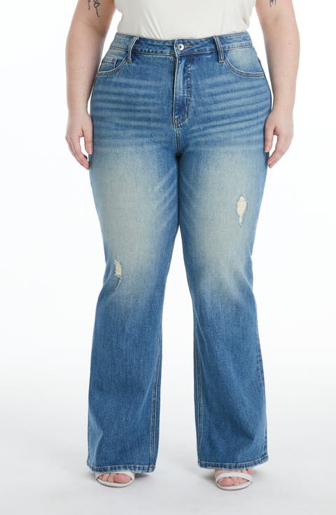 High Waist Bootcut Jeans (Plus)