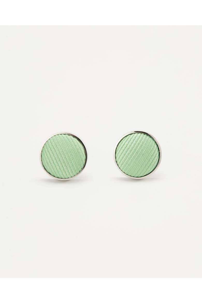Twill Silk Cufflinks, Main, color, Apple Green