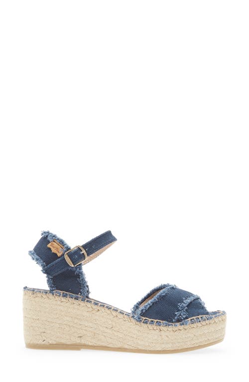 Toni Pons Irina Ankle Strap Wedge Sandal In Mari Navy Fabric