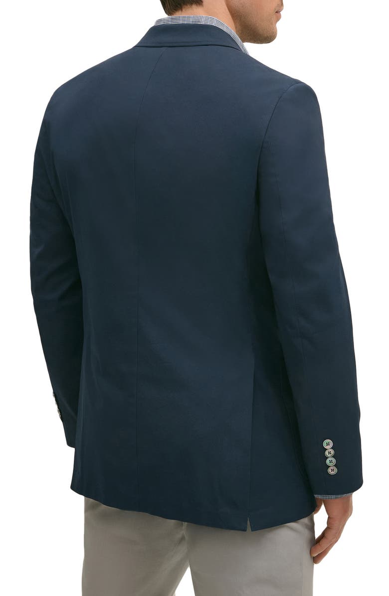 Brooks Brothers Performance Series Navy Stretch Cotton Blend Blazer Jacket, Alternate, color, 